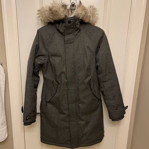 TNA Gray Parka with Faux Fur Hood